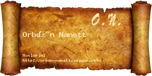 Orbán Nanett névjegykártya